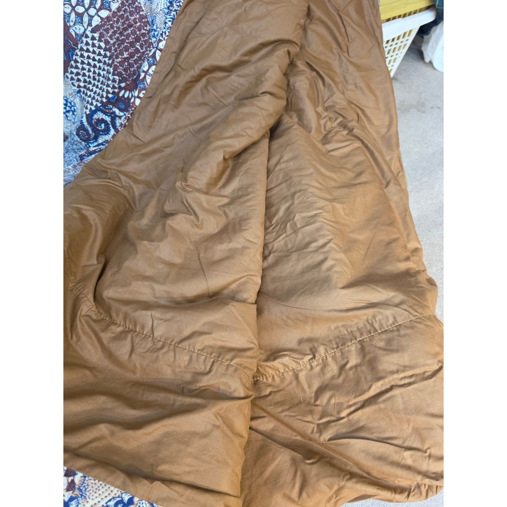Vintage Batik Patchwork Comforter Blanket Blue Rust Brown 60x85 Quilted Boho - Picture 3 of 3